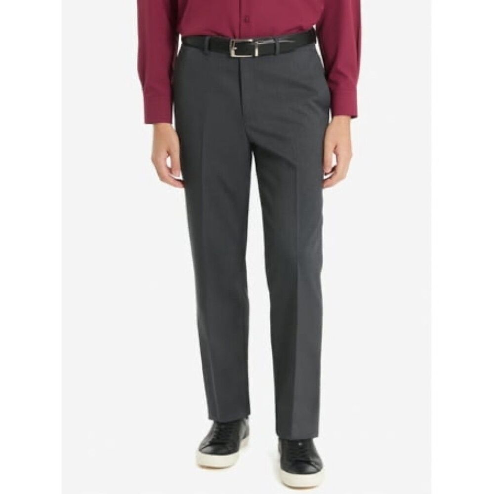 Chaps Flat Front Men's Charcoal Classic Fit Tailored Suit Pants Sizes 32x30